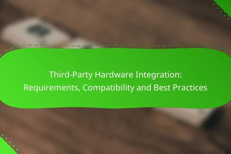 Third-Party Hardware Integration: Requirements, Compatibility and Best Practices