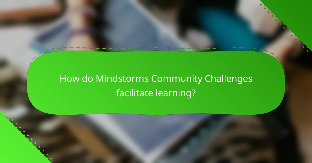 How do Mindstorms Community Challenges facilitate learning?
