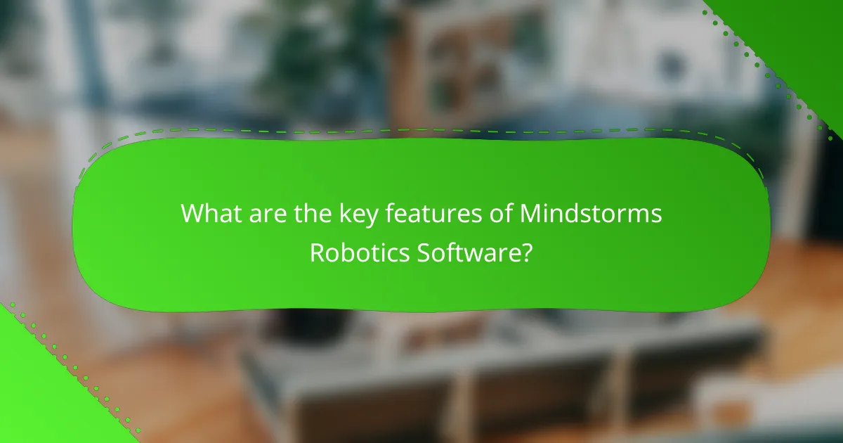 What are the key features of Mindstorms Robotics Software?